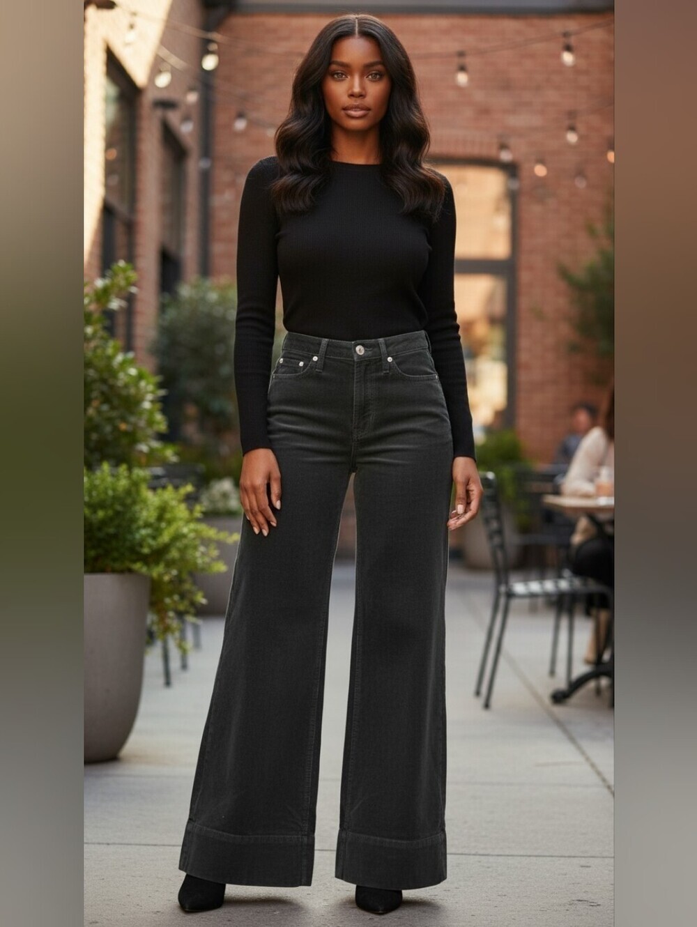 J. Crew Black Courdoury Wide-Leg Trouser Size 26 P